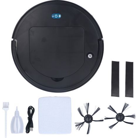 3-in-1 Robot Vacuum Cleaner, Multifunctional Intelligent Automatic Sweeper with Low Noise for Home Use, Black (1/5)