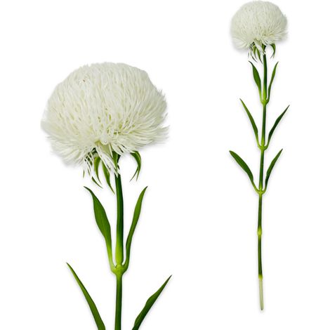Ramo di crisantemo effetto realistico, 51 cm, bianco (1/5)