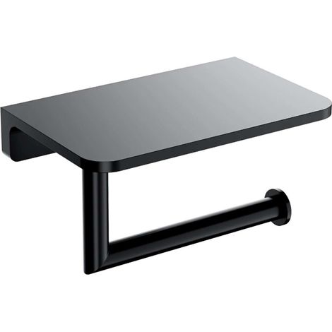 OMNIRES Modern Project - Toilettenpapierhalter mit Ablage, mattschwarz MP60511BL (1/3)
