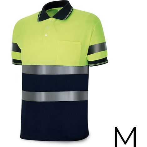 POLO ALTA VISIBILIDAD AZUL MARINO/AMARILLO FLUO T-M (1288PAVXMCYFA/M) - MARCA