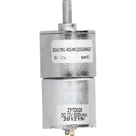 Moteur électrique DC 12V ZGA37RG 12R-12V avec réducteur de vitesse micro, roulement poreux silencieux, accessoire pour machines (1/5)