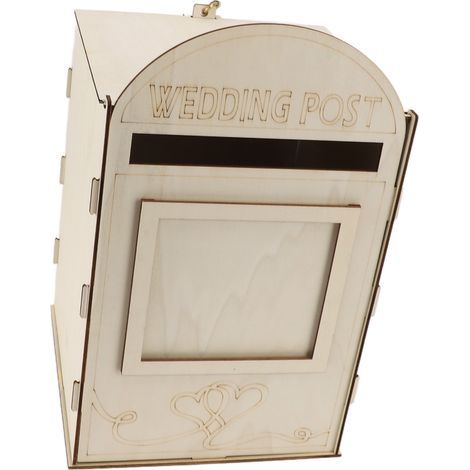 Selbstgebauter Briefkasten aus Holz mit Schlüssel und Schloss für Hochzeitsfeier, Geburtstag, Party, Dekoration JM01617 (1/5)