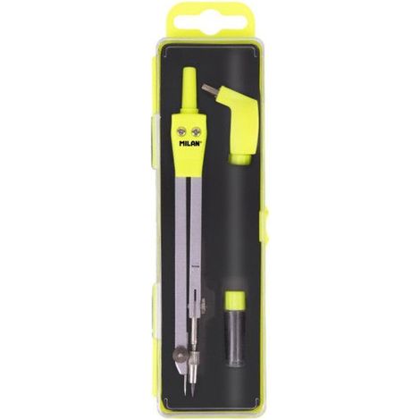 Compas - Scolaire - Avec bague pour crayon - Mine graphite - Géométrie - Milan (1/4)
