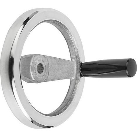 KIPP Speichenhandrad 2-Speichen Ø125 Aluminium Duroplast Griff Stahl verzinkt (1/3)