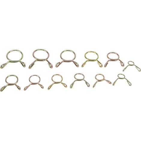 420 clips de serrage à ressort pour conduite de carburant, 10 tailles (5-14 mm), pour tubes d'air, motos, scooters et quads. (1/5)