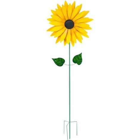 Sculpture de Jardin Moulin à Vent Tournesol - Métal - 20 cm - 75 cm (1/4)