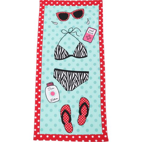 Serviette de plage en microfibre douce, motif mignon, séchage rapide, couverture idéale pour voyage et natation - Type B (1/5)