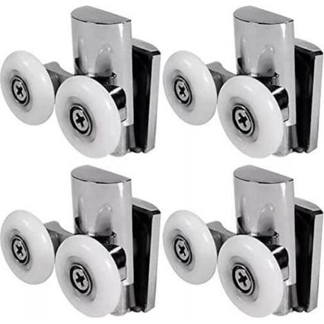 Roulettes de Porte de Douche - FOLAYA - Modèle 23 mm - Lot de 4 - Zinc - Roues en Nylon-Ywey (1/5)