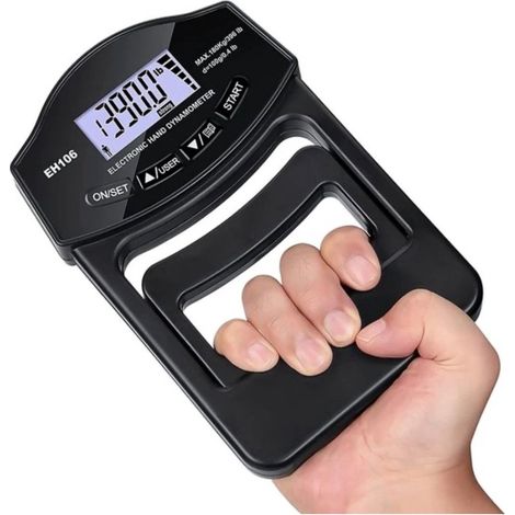 Digitales Handdynamometer bis 180 kg – Griffkraftmessgerät – USB- und Batteriebetrieb – LCD-Display – Innovatives Design – Persönliche Leistungsdaten speichern – Fingerkrafttraining – Handtrainer (1/5)