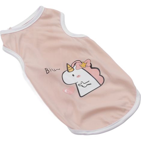 T-shirt d'été pour animaux de compagnie : doux, respirant, sans manches, élégant et mignon, pour chiots, chats et lapins (taille M). (1/5)