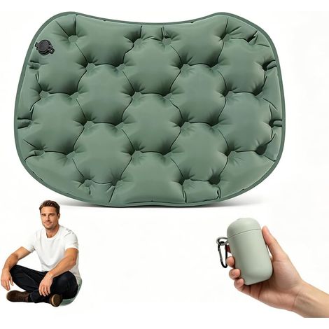 Coussin D'assise Gonflable, Portable Imperméable Coussins De Siège, Ultraléger Tapis Siège Extérieur pour Voyage Camping Concerts Randonnée Pédestre Chaise De Bureau Avion (1/5)