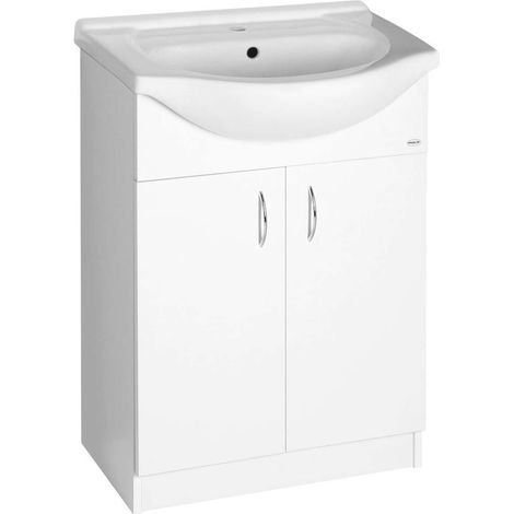 Aqualine Simplex Eco - Mobile lavabo con lavabo 63x84x31 cm, bianco opaco SIME650
