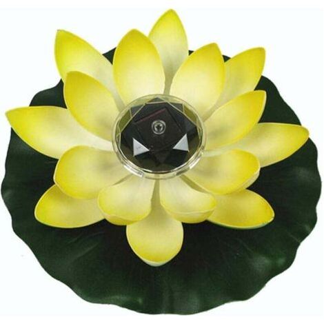 Lampe solaire en forme de lotus Ulisem, décoration pour bassin de baignade, veilleuse LED à changement de couleur pour piscine, jardin, maison (jaune)