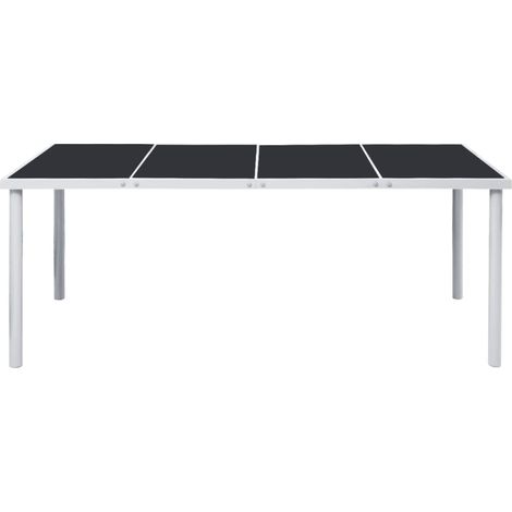 Table de jardin Table d'appoint, Table de Balcon, 190x90x74 cm Noir Acier OIB4014E (1/3)