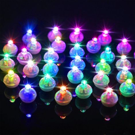 Lot de 60 guirlandes lumineuses LED pour ballons - Mini guirlandes lumineuses LED rondes - Lumières clignotantes multicolores pour fêtes - Éclairage d'ambiance étanche pour mariages, Noël, anniversair (1/5)