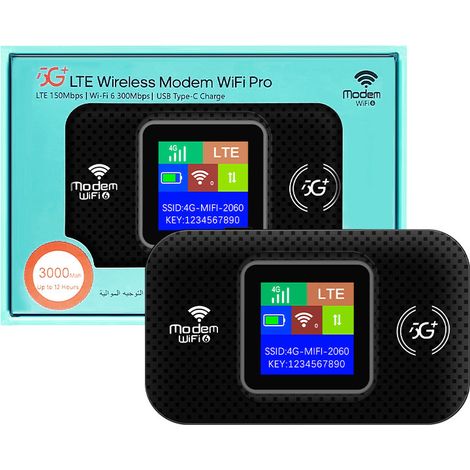 Tragbarer 4G-WLAN-Router, Kfz-Router mit SIM-Kartensteckplatz – E5880 – Neues 5G-Logo-Farbdisplay – Schwarz (1/3)