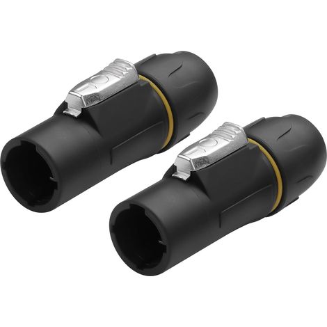 2 Pack 3 Pin 20A Powercon Connector 3 Pin Waterproof Locking PowerCon Connector pour écrans LED, Feux de lumière, systèmes Audio, etc (Prise Femelle) (1/4)