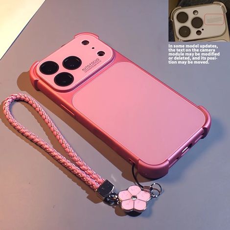 (iPhone 16 rose) Coque de téléphone avec cadre électroplaqué aux quatre coins, protection de l'objectif, antichoc.