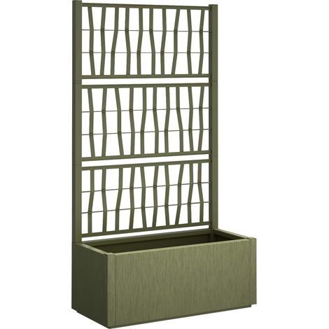 vidaXL Garden Planter with Trellis Green 80 x 36 x 140 cm PP