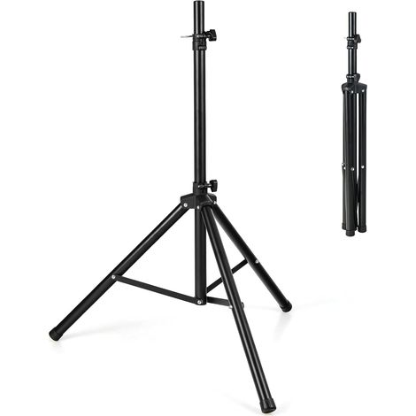 COSTWAY Pied d'Enceinte Trépied de Haut-Parleurs en Fer+PP Hauteur Réglable 97-181 cm Excellente Stabilité Pieds Antidérapant pour Le Bureau Maison Salle de Réunion Capacité de Charge 50 kg Noir (1/5)
