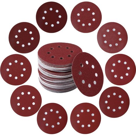 100 Stück 5 Zoll 125 mm 8 Loch Schleifscheiben 60 120 240 400 600 800 1000 1200 1500 2000 Schleifpapier Rundschleifer Schleifpapier (1/5)