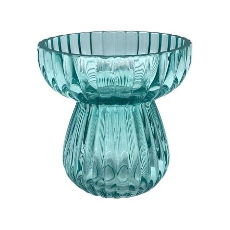 EDG Vaso Righe Biforma Azzurro H 11 cm