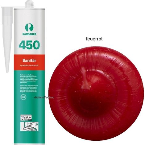 Ramsauer 450 Sanitär Silikon Fugen Dichtstoff 310ml Kartusche feuerrot