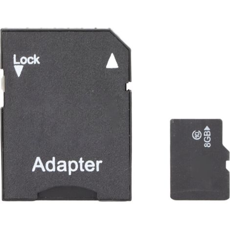 Carte TF 8G Haute Vitesse, Imperméable, Compatible avec MP3 et GPS, Inclut Adaptateur SD (1/5)