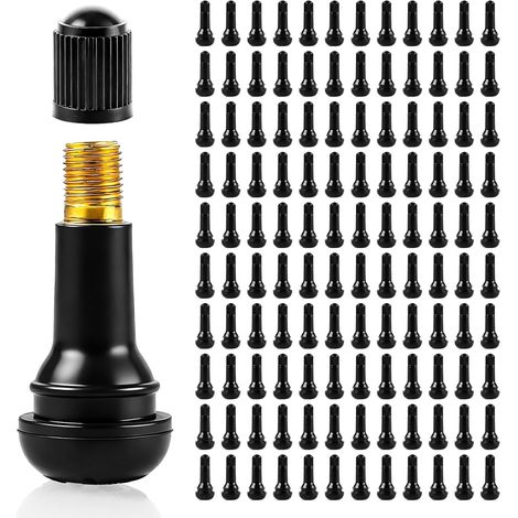 120 Pieces TR413 Car Tyre Valve, 45 x 20 mm Black Tubeless Valve, Universal Car Rubber Valves for Most Cars, Motorcycles (1/5)