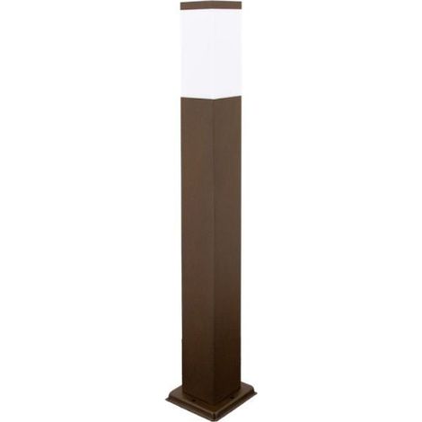 Borne de Jardin 80cm Carré Marron pour Ampoule E27 - SILAMP (1/2)