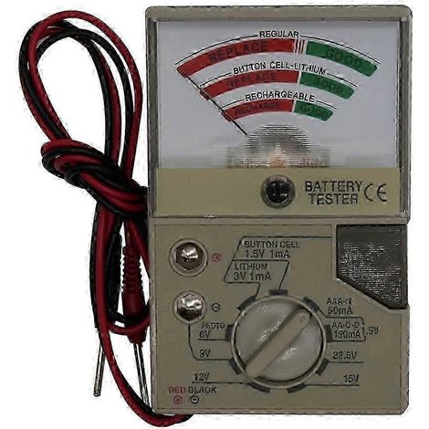 Testeur de piles avec indicateur de tension électrique compatible avec les piles boutons AA, AAA, CDN (1/5)