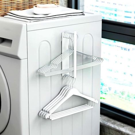 Organiseur Magnétique - Pour Machine À Laver Et Buanderie - Acier Anti-Rouille - Blanc - 1 Pièce (1/5)