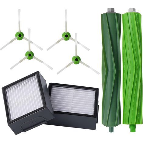 Ersatzteile für Staubsaugerroboter iRobot Roomba i7 i7+ / i7 Plus E5 E6 E7, inklusive 2 Walzenbürsten, 2 Filter, 4 Seitenbürsten (1/5)