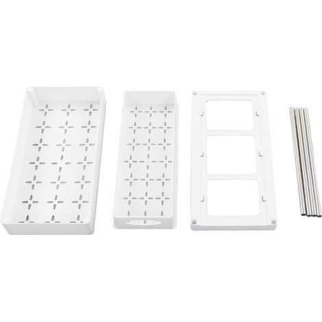Paniers de rangement coulissants en ABS, meuble de rangement sous évier avec tiroirs coulissants pour cuisine et salle de bain, rangement cosmétique blanc (1/5)