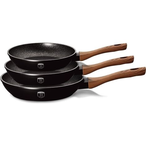 Juego de 3 sartenes de granito Berlinger Haus Ebony Rosewood BH-1727