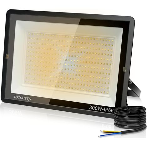 300W Projecteur LED Extérieur, Spot LED Exterieur 30000LM Super Lumineux 3500K Blanche Chaude Éclairage de Sécurité Extérieur IP66 Imperméable pour Garage Jardin Terrasse Parking