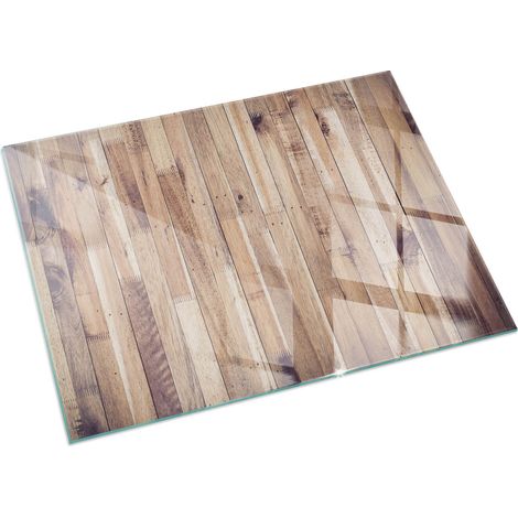 Dekorative Glasplatte für Kaminofen Schutzplatte mit ESG Sicherheitsglas Funkenschutzplatte Glasboden für Kamin Holzbretter in Anordnung 120x80 cm