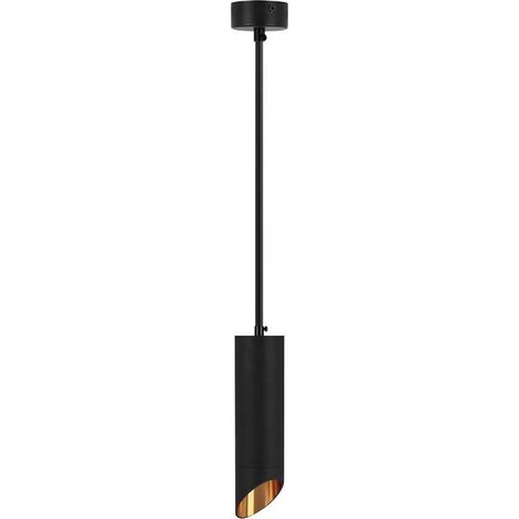V-TAC Portafaretto LED a Sospensione GU10 Corpo Nero Riflettore Oro D:55300MM