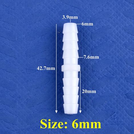 (6-6 mm PE-50 pièces) Connecteurs directs de diamètre égal en plastique de qualité alimentaire pour tuyau de pompe à air d'aquarium, raccords de tuyau d'eau à joint pagode (1/5)