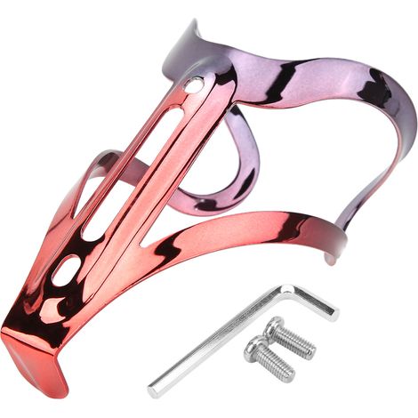 Robuster Fahrradflaschenhalter, abgerundete Kanten, leuchtende Farben, geringes Gewicht, Trinkflaschenhalter für Rennräder und Mountainbikes, schwarz und rot (1/5)