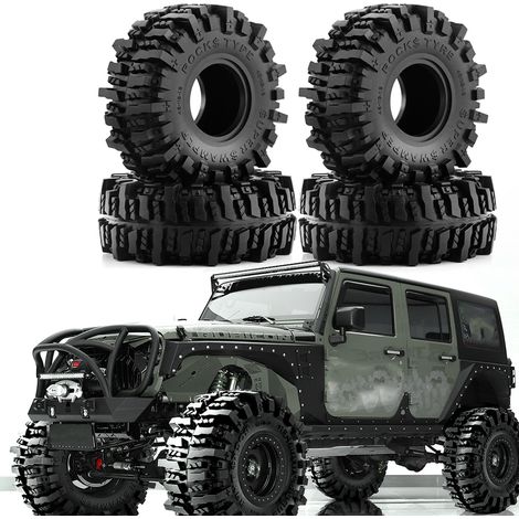 Pneus en caoutchouc pour voiture télécommandée, 4 pièces de remplacement pour SCX10 Pro Capra TRX4 RC4WD D90 Redcat 1/10 (1/5)