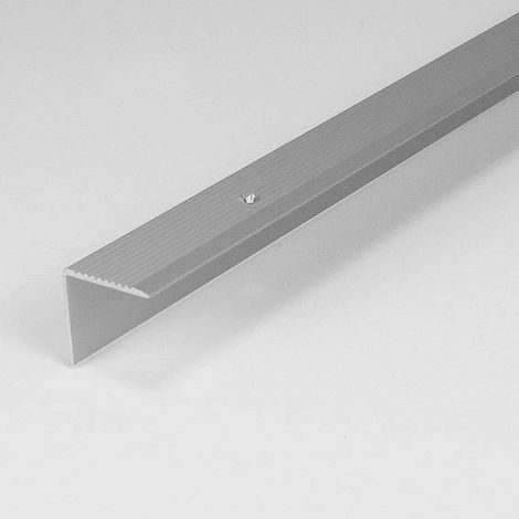 Treppenkante / Treppenkantenprofil / Winkelprofil (Größe 30 mm x 30 mm) aus Aluminium eloxiert, gebohrt, von Auer Metall -silber-1000