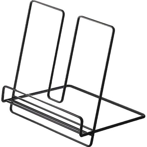 Multifunktionales schwarzes Eisen-Schreibtischregal, moderner und schlichter Stil, mit ausziehbarer Stütze (20,5 cm x 3,6 cm x 21,2 cm) (1/3)