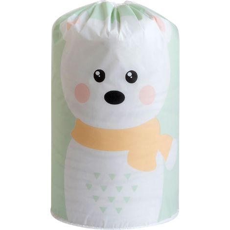 Sac de stockage housse tubulaire imperméable PEVA à motifs - Pour vêtements, couettes et draps (Imprimé ours vert)