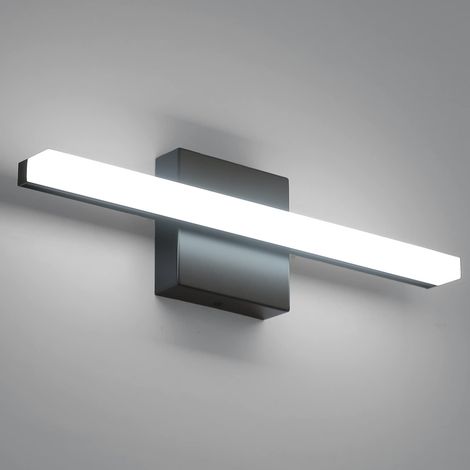AUTRUCKER Luminaire moderne à LED pour salle de bain, lampe de coiffeuse, convient pour la salle de bain, noir, 40 cm, 9 W, lumière chaude. (1/5)