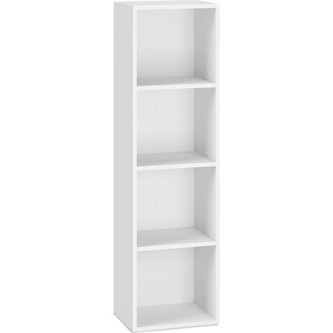 Vasagle – Bibliothèque blanche nuage 4 niveaux – Étagères réglables – Rangement ouvert pour salon, chambre, bureau – Panneaux MDF durables (1/5)
