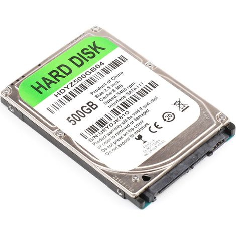 Beyamis Disque dur mécanique 2,5 pouces SATA III pour ordinateur portable, 500 Go, cache 8 Mo, vitesse de 5 400 tr/min (1/5)