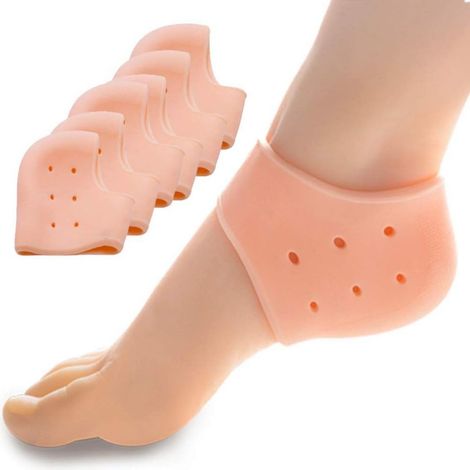 Talonnettes en gel, protections médicales pour hommes et femmes, respirantes et en silicone de haute qualité pour soulager les douleurs au talon et absorber les chocs. (1/5)