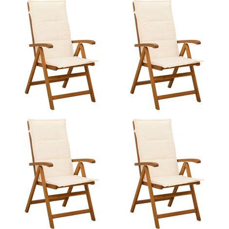 Liegestühle für den Garten 4 stk. Natur Massivholz Akazie vidaXL