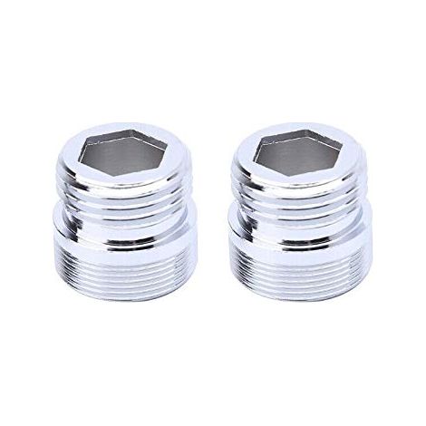 Adaptateur de robinet 1,27 cm, connecteur aérateur en métal massif pour robinet de cuisine et de salle de bain (M22-1/2, 2 pièces) (1/3)